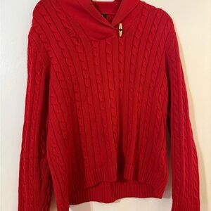 Ralph Lauren Red Cowl Neck Sweater